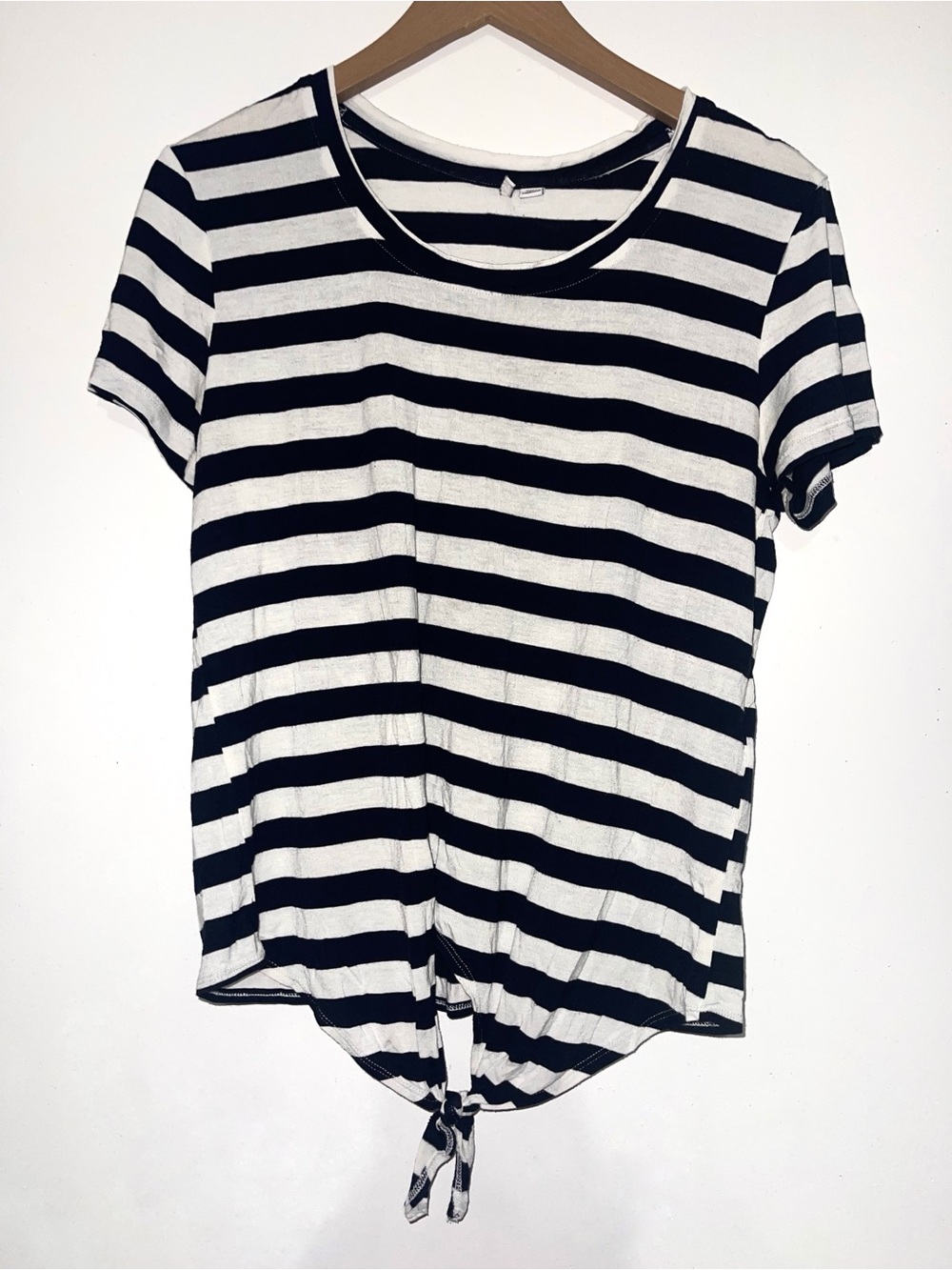 Navy & White Striped Tie-Front Top ⚓️